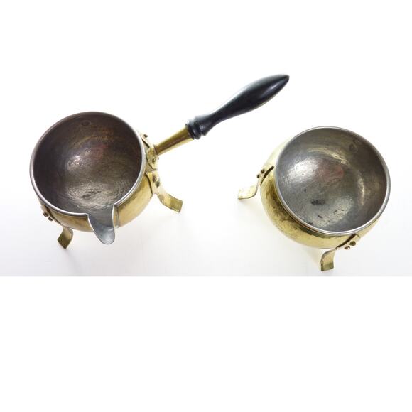 Vintage Made in Sweden Sugar Cream Brass Tea Set Coffee - Picture 2 of 4